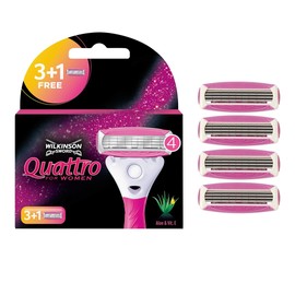 Wilkinson Sword Wilkinson Sword Quattro for Women Rasierklingen für Damen Rasierer, 4 Stück