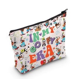 POFULL Goofy Dog Cosmetic Bag Goofy Fans Gift Cartoon Movies Inspired Gift in My Goofy Era Makeup Zipper Pouch (in My Goofy CA)