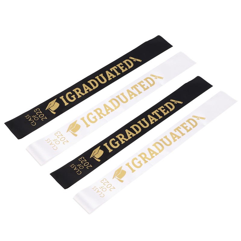 5 Sets Graduation Sash Polyester Party Congratulation with Letter Keepsake