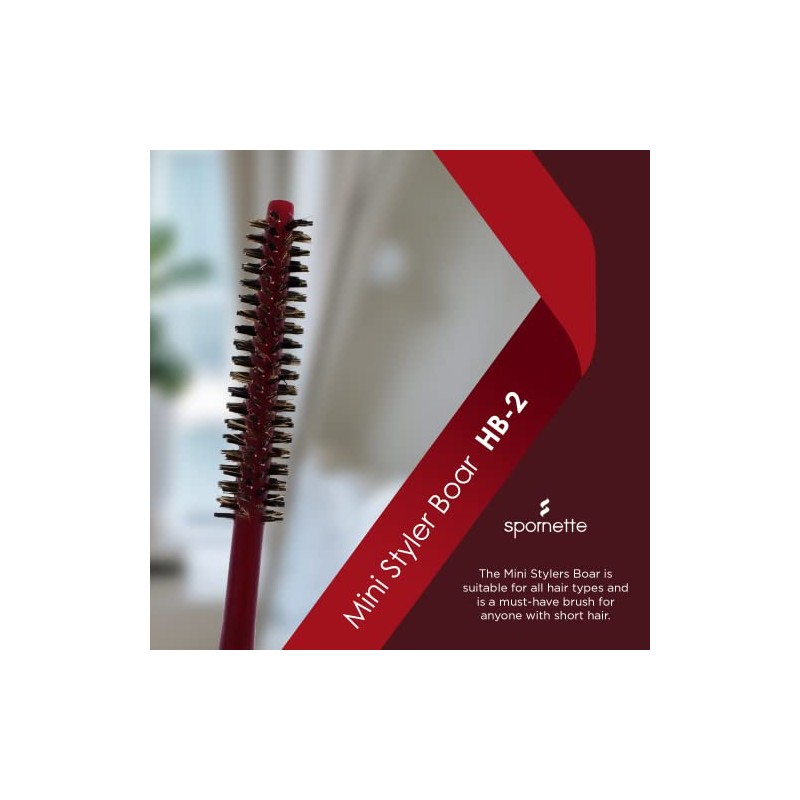 Spornette Mini Styler cerdas de jabalí HB 2 de .75