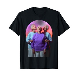 Three Granny Howling at the Moon 3 Old Ladies Funny Weird T-Shirt