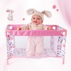 Reborn Baby Dolls Crib, Foldable Babys Doll Bed for 17-20