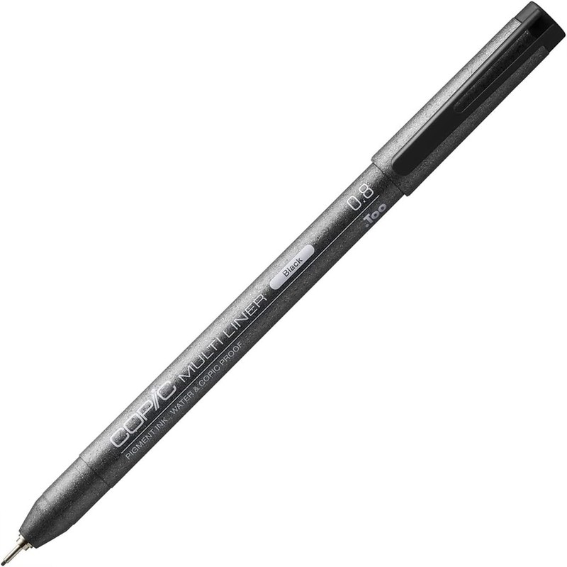 Too Copic Multiliner, Black, 0.03 inches (0.8 mm), Bulk Purchase