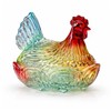 Glass Hen on Nest Candy Dish with Lid, 8.46 x