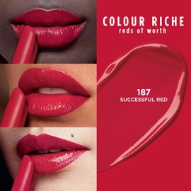L'Oreal Paris Colour Riche Red Lipstick, Long Lasting, Satin Finish Smudge Proof Lipstick with Hydrating Argan Oil & Vitamin E, Reds of Worth, Successful Red, 0.13 Oz