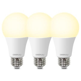 DEGNJU A19 LED Light Bulbs 100W Equivalent 2700K Warm White, 1500 Lumens, E26 Base, Non-Dimmable, 13W Bright White for Bedroom Home Office, 3 Pack