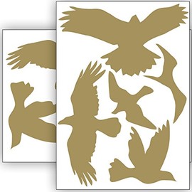 Bird Protection and Window Protection – 10 Stickers – Protection Against Bird Strikes – Sticker Birds (Gold)