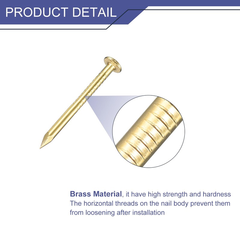 sourcing map 250 Pcs Small Tiny Nails 1.2mmx15mm(DXL) Tiny Brass
