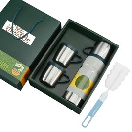 ifreeside Vacuum Insulated Bottle with Cup 680ml/23oz Insulated Stainless Steel 304 Water Bottle with Sports and Travel Stainless steel Cffee Bottles Business gift (Light grey set 23Oz), Gray