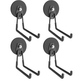 FamouSheen Large Magnetic Hooks Heavy Duty, Magnetic Utility Hooks for Garden Tools, Horse trailor, Straps, Steel Pegboard,Workshop,Anti-Scratch EV Charger Holder,Magnetic Cable and Tool Holder(4pack)