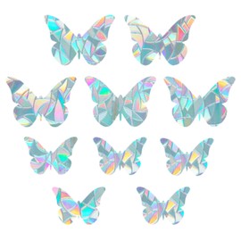 GORGECRAFT 10Pcs Rainbow Window Clings 3D Butterfly Decorative Window Decals Anti-Collision Window Stickers Static Vinyl Film for Glass Sliding Door Kitchen Bedroom Decor Prevent Birds Strike