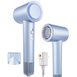 Secador de Pelo Ion Negativo 200 Millones, Secadora de Cabello Profesional 110000 RPM con Luz, Secador Potente Rápido1500W 3 Ajuste Frío/Calor, Secadora de Pelo con Boquillas para Hogar/Viaje/Salón