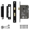 Decoranddecor Sash Mortice Door Lock with Keys - 2.5inc /64mm