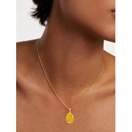YYB Amber Necklace for Women Scorpion Necklace 14k Gold Plated Sterling Silver Teardrop Baltic Amber Pendant Necklace Amber Jewelry for Women Gifts for Mom
