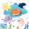 MIAODAM Ocean Sea Stuffed Animal Plush Set, 6Pcs Soft Sea