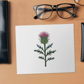 2 x 'Single Scottish Thistle' Microfibre Lens/Glasses Cleaning Cloths (LC00032153)