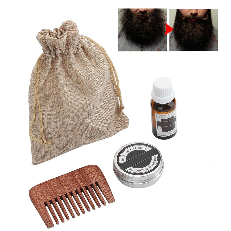 LANTHOME Men Beard Grooming Kit Mustache Beard Nourishing Styling Oil
