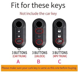 ontto Flip Car Key Case Suitable for Fiat Ducato 500 500L Panda Grande Punto Lancia Musa Key Case Protective Metal Key Case Cover Car Accessories 3 Buttons A Silver
