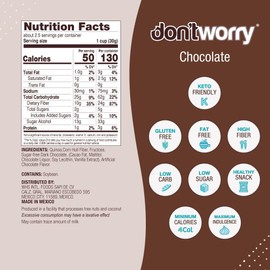 Don't Worry Chocolate Quinoa Bites - Low Calorie Snacks, Only 4 Calories per Piece!, Healthy Chocolate Granola Bars, Low Carb Quinoa Snacks, Gluten Free Protein Cookies - (Almond Pecan, 6 Pack)