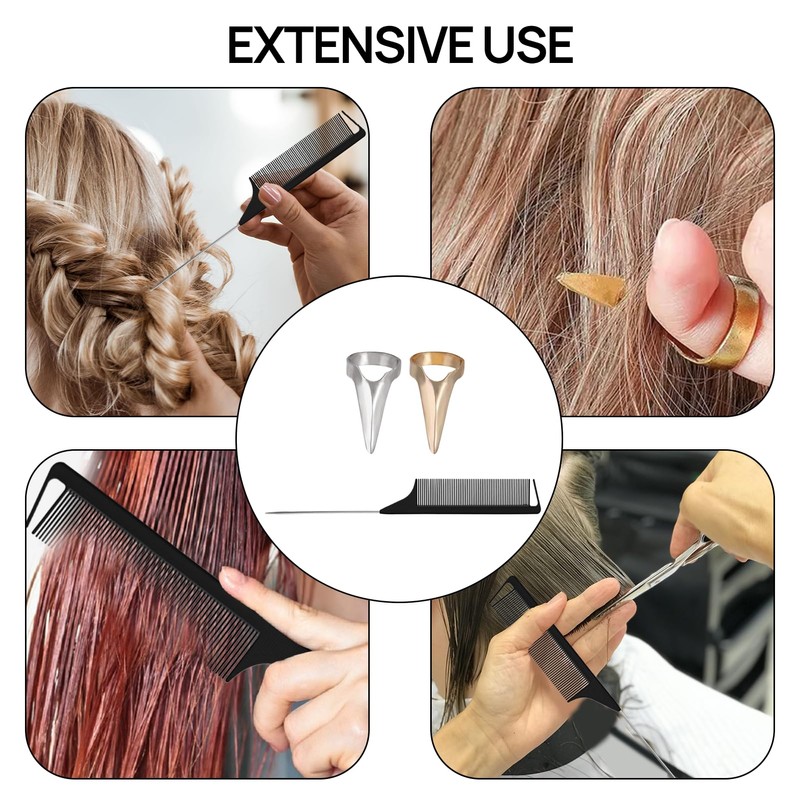 9PCS Hair Parting Ring Simple and Convenient Stitch Braid Finger