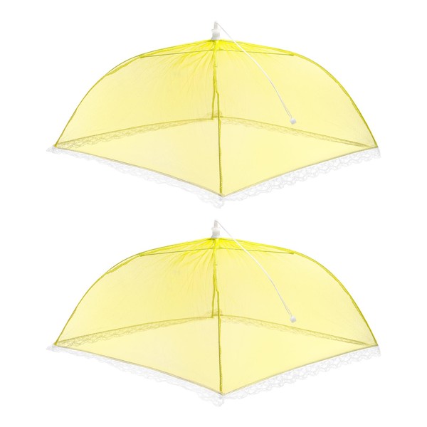 PATIKIL 17"X17" Mesh Food Covers, 2 Pack Collapsible Reusable Fruit