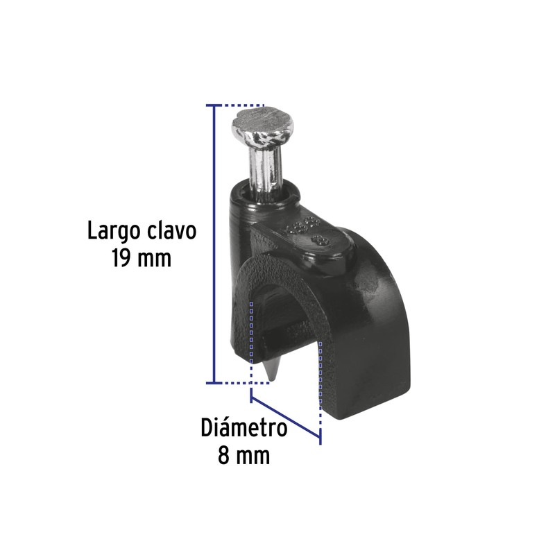 Volteck GCU-8N, Bolsa con 20 grapas negras de 8 mm