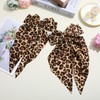 Mabor 2Pcs Leopard Print Hair Bow Clips with Long Tail