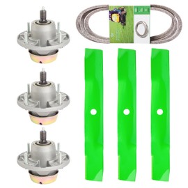 JYLEYJ Lawn Mower 54 inch Deck Rebuild Kit Compatible with John Dee re Z425 Z435 Z445 Includes 3 Spindle AM124498, AM131680, 3 Blade M143520, 1 Be lt M154296