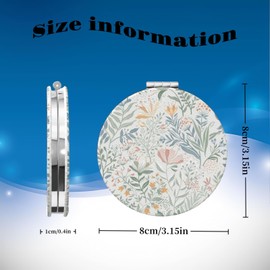 KWSAAHU Double-Sided Pocket Compact Mini Makeup Mirrors 1x, 2X Magnifying Mirror Portable Foldable Round Small Purse Mirror Suitable Daily Travel Party for Woman Man - Beautiful Flowers