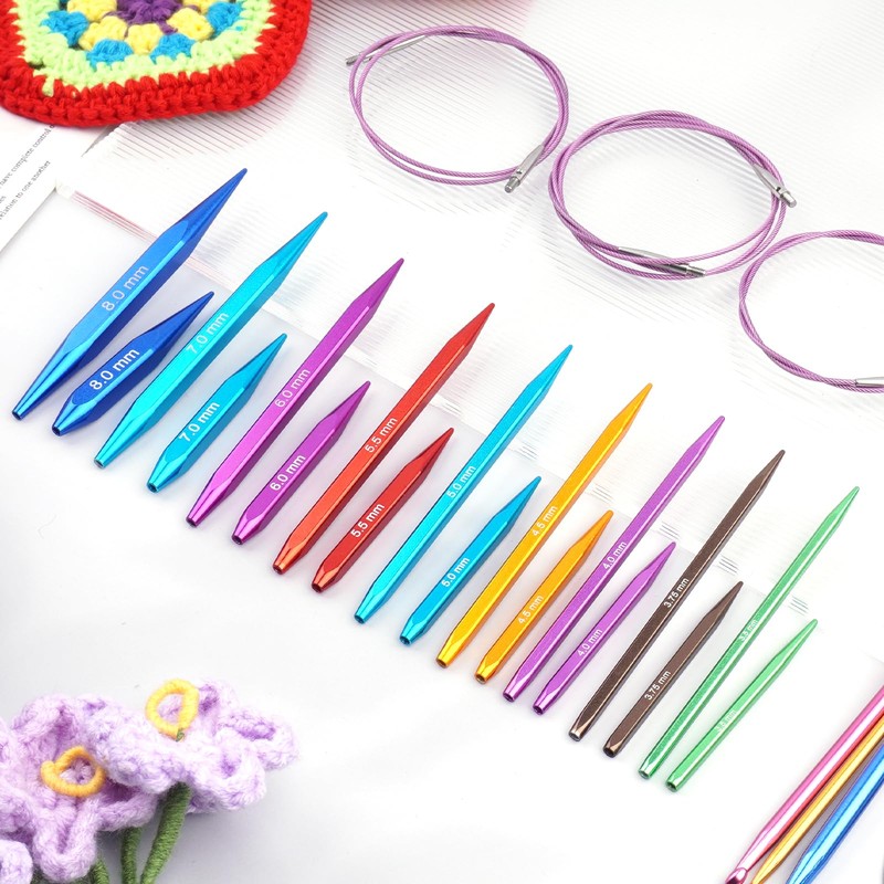 Hobekoee Short Interchangeable Knitting Needles Set