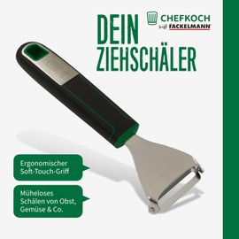 CHEFKOCH Premium Pull Peeler - Stainless Steel - Effortless Peeling Thanks to Sharp Blade - Ergonomic Handle for Easy Handling
