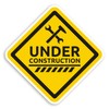 2 x 10cm Under Construction Sign Vinyl Stickers - H&S