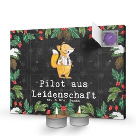 Mr. & Mrs. Panda Scented Candles Advent Calendar Pilot Passion - Gift, Announcement, Plane, Work Colleague, Retirement, Thank You, Cockpit, Flight Captain
