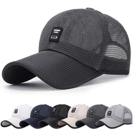 DURINM Mesh Baseball Cap in Summer Cap Men's Summer Women's Cap Adjustable Breathable One Size Sports Baseball Cap Classic Baseball Caps Adjustable Sun Protection, darkgray, 58