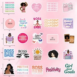 100PCS Vision Board Stickers Motivational & Inspirational Stickers for Black Women Vision Board Supplies Trendy Stickers for Girl Vision Board Pictures