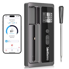 CaloriMastery Wireless Meat Thermometer: 500FT Bluetooth Smart Meat Thermometer for Cooking and Grilling, CaloriMastery Digital Food Thermometer with Ultra-Thin Probe for Oven Safe, Kitchen, Smoker, BBQ