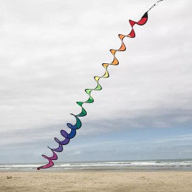 In The Breeze  48" THIN Curlie Tail Wind Spinner or Kite Tail in Rainbow Colors