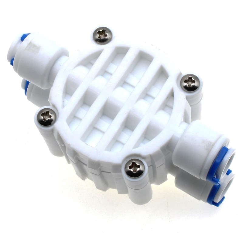 1/4" Tube 4 Way Port Auto Shut Off Valve Quick-Connect