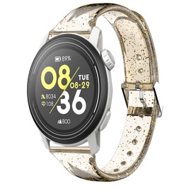 Lamshaw Compatible with COROS PACE 3 Band, Women, 20mm, 22mm Soft Silicone Glitter Clear Sport Strap Compatible with COROS PACE 3/APEX 2 Pro/APEX Pro/APEX 46mm/APEX 2/PACE 2/APEX 42mm