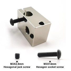 3D Printer Heater Block Compatible for E3D V6 Heater Block, 500℃ High Temperature V6 Copper Heater Block for PT100 Cartridge Sensor Version V6 Hotend/Titan Aero Extruder,Prusa i3 MK3 MK3S Hotend.