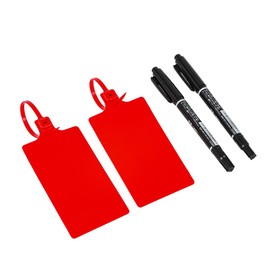 Tenshun 100 Pieces Plastic Tags Hanging Label Tags Waterproof Tags Writable Storage Tag Identification Tags Seal Tags Zip Tie Plastic Seals Shipping Tags Logistics Use with Two Permanent Marker Pens