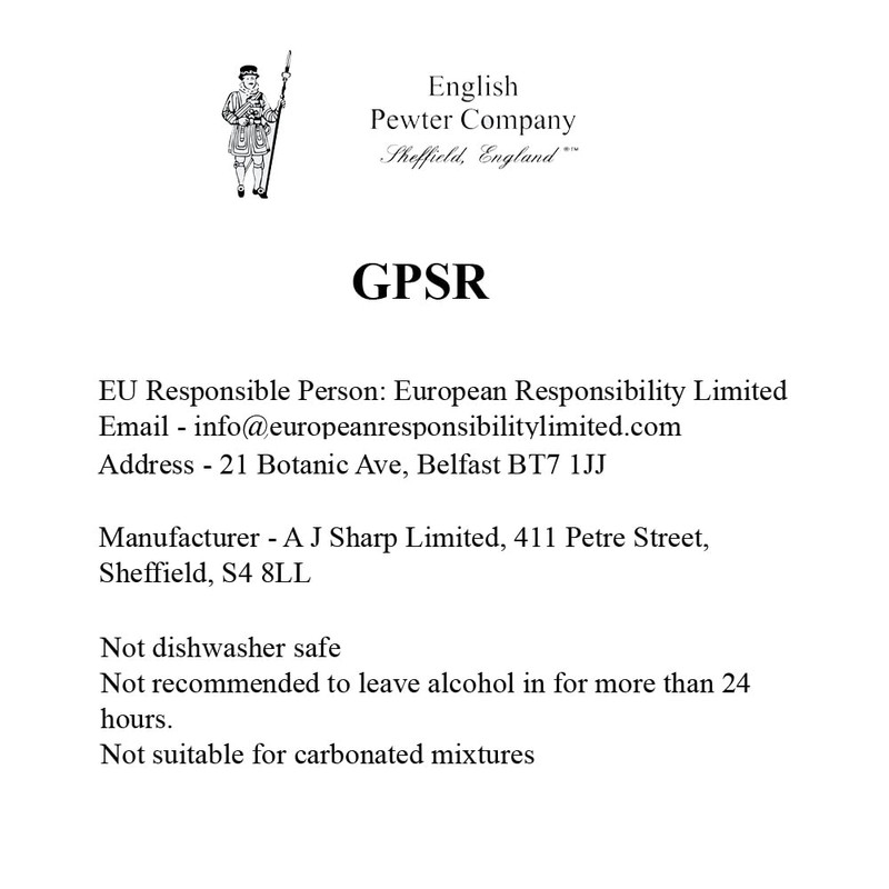 English Pewter Company 6oz Traditional Plain Pewter Liquor Hip Flask