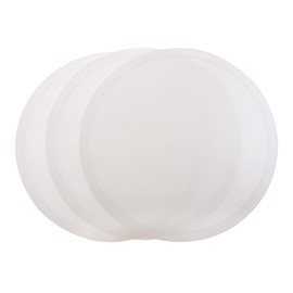 ONLYKXY 3 Pieces 3.93 Inch Silicone Coasters, Round Coasters for Drinks, Beverage Coffee Tea Coaster (White Translucent)