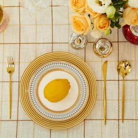 Midsummer Breeze Table Cloth Square Table-Rustic Cotton Tablecloth Craft Fringed Burlap Tablecloth for Thanksgiving Kitchen Dining (55x55 Inch, Cream Plaid)