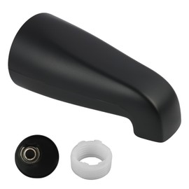 Universal Matte Black Bathtub Faucet Tub Spout, Without Diverter, for Bathroom Shower Head Compatibility 5.16 Inch Length, Fits 1/2" IPS and 3/4" Inside Thread Connection Tub
