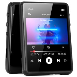 MECHEN 64GB MP3 Player Bluetooth 5.3 with 2.4" Full Touch Screen，Portable Digital Music Player with Speaker，FM Radio, Line Recording, HiFi Lossless Sound, Support up to 128GB (Black)