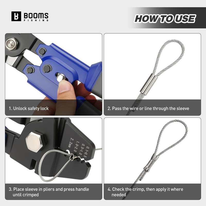 Booms Fishing Crimping Tool Kit: 10.6in Fishing Crimping Pliers with
