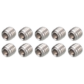QUARKZMAN M6 x 6 mm Hexagonal Socket Set Screws x 50 Pieces Stainless Steel Cone Tip Grub Screws for Door Handles Light Fixture [Silver Tone]