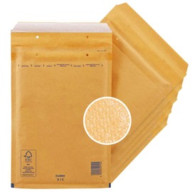 Enolenia 20 Luftpolster Versandtaschen haftklebend 3/C - geeignet für DIN A5 – Recycling 150 x 215 mm reißfest