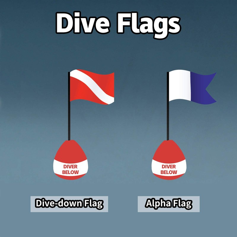 Dawitrly Safety Dive Flags, 2Pieces Polyester Diver Down Flag +